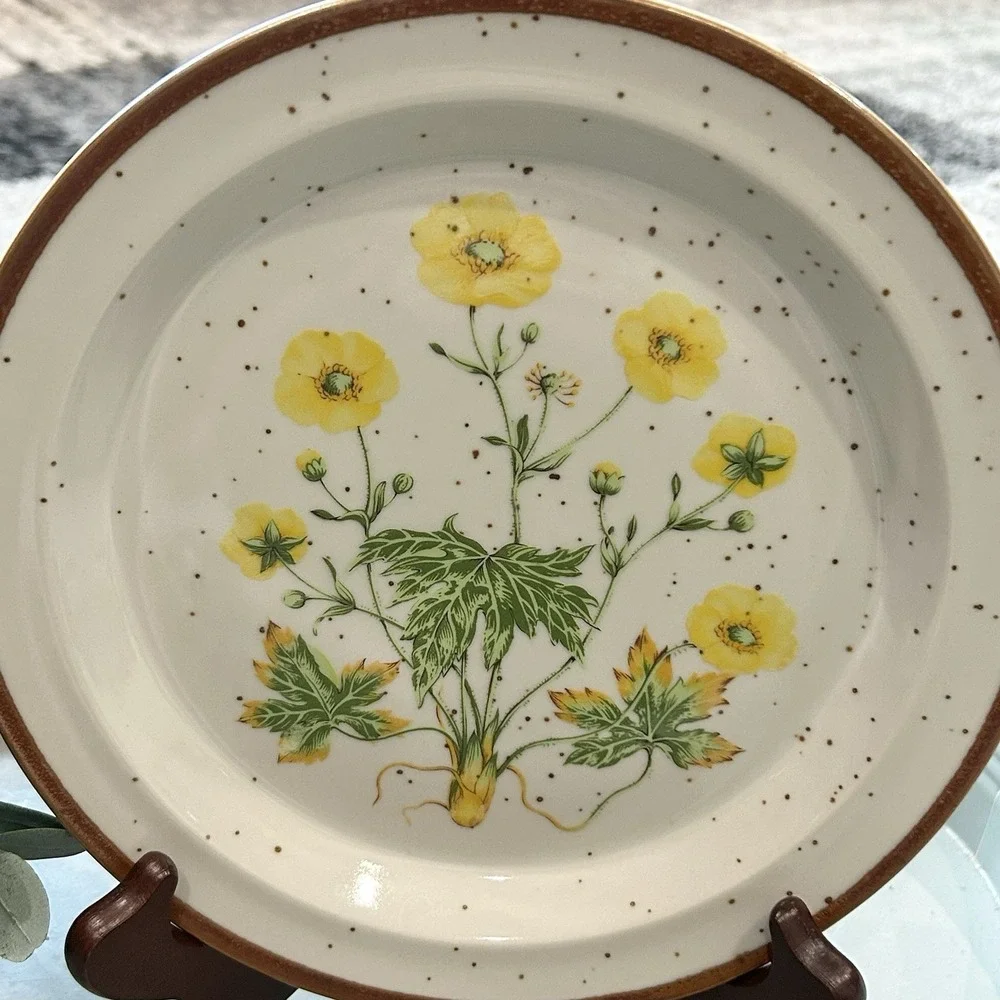 Vtg Buttercup Plate Royal Domino Japan‎ Botanical Garden Set 8